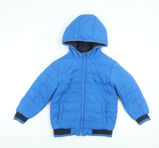 Boys UK Size 5-6 Years Dunnes Stores Blue Puffer Jacket