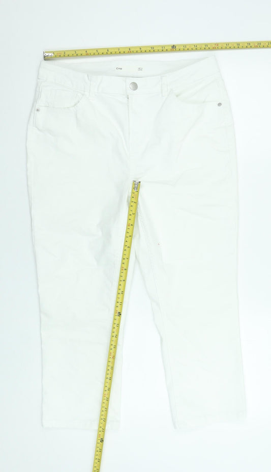 Dunnes Stores Women's White Cropped Stretch Jeans Size 14