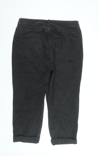 Primark Women’s Black Mom Jeans Size 18 Relaxed Fit Denim