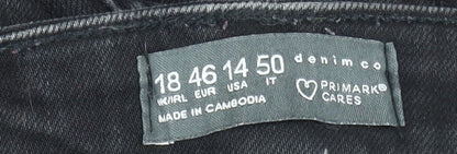 Primark Women’s Black Mom Jeans Size 18 Relaxed Fit Denim