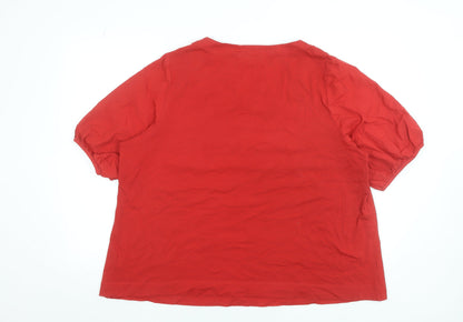 Womens UK Size XL Carolyn Donnelly Red Basic Blouse