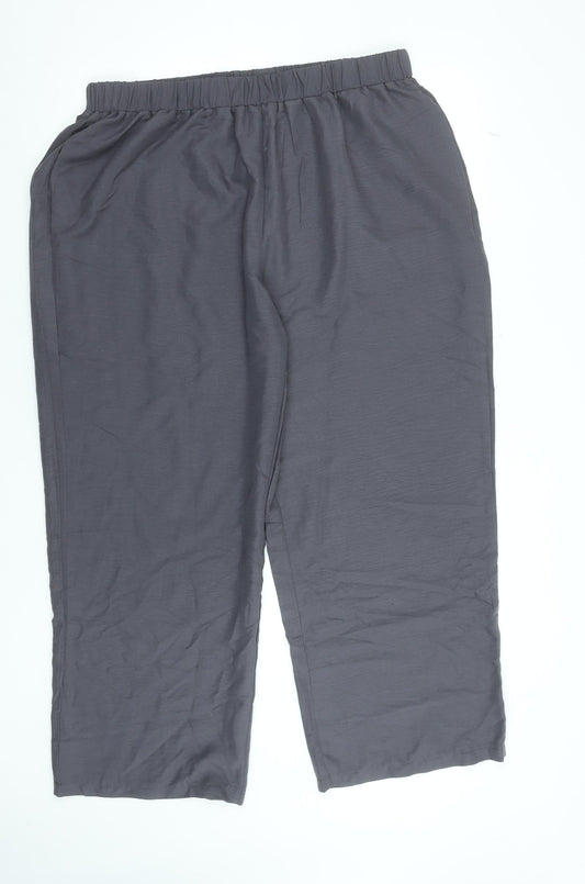 SHEIN Curve Womens Grey 2XL Plus Size Straight Leg Trousers