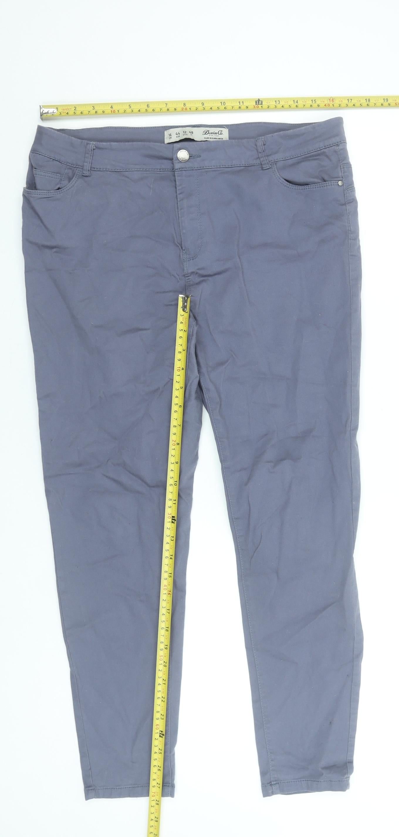 Denim Co. Womens Grey Size 16 Skinny Stretch Jeans