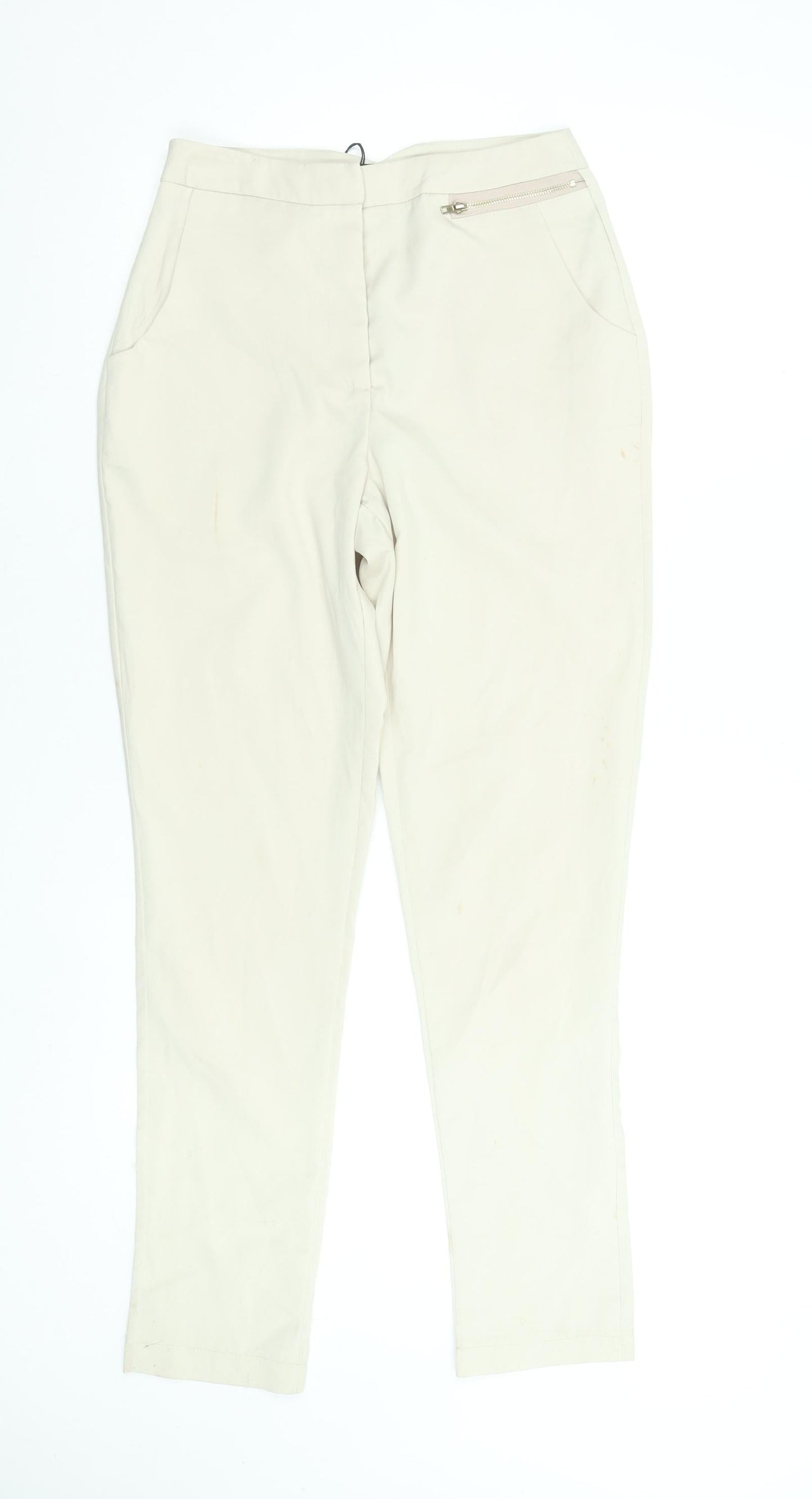 Womens UK Size 8 Missguided Slim Fit Casual Business Beige Trousers