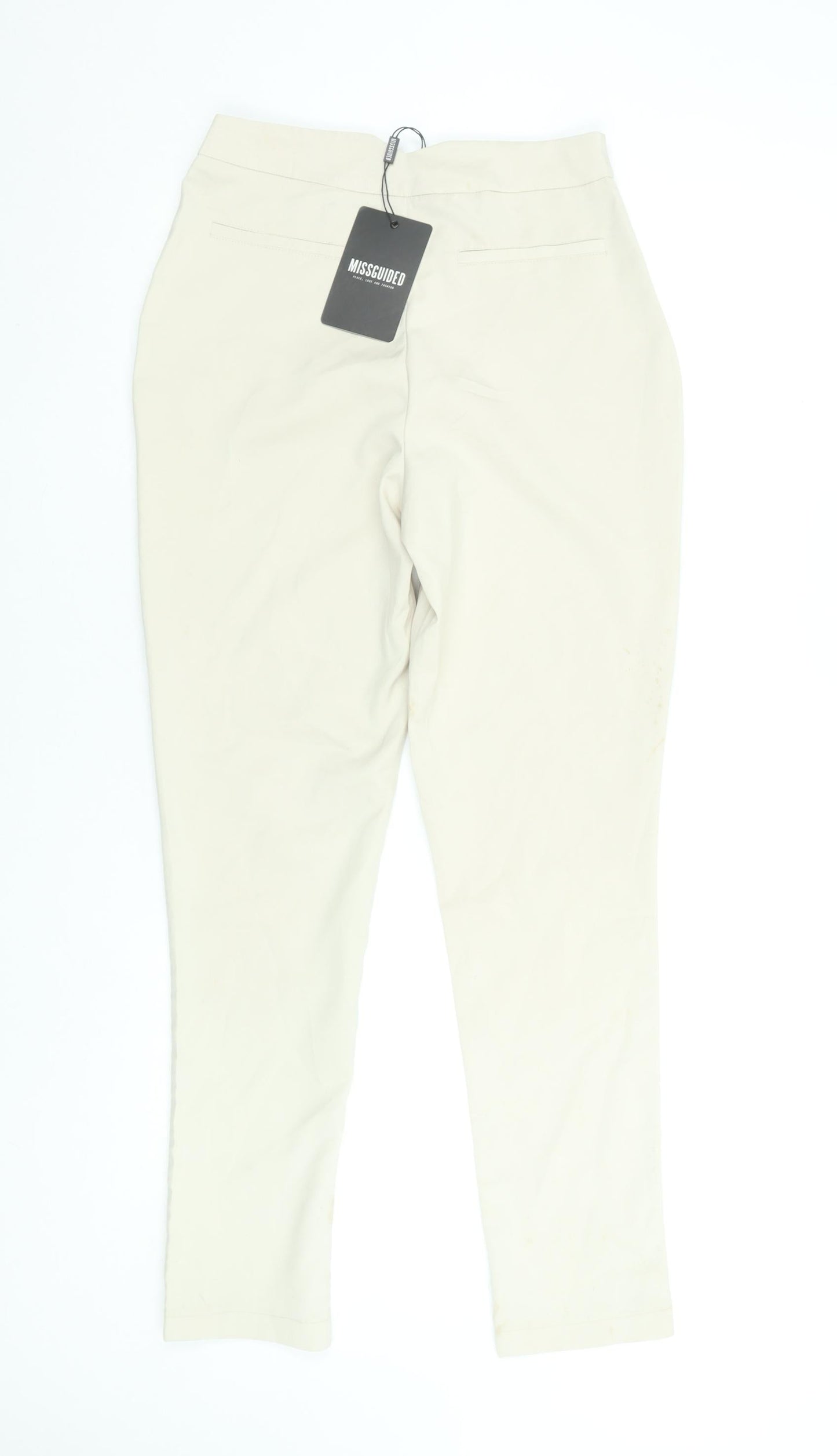 Womens UK Size 8 Missguided Slim Fit Casual Business Beige Trousers