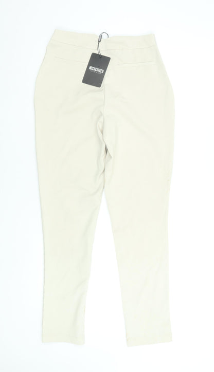 Womens UK Size 8 Missguided Slim Fit Casual Business Beige Trousers