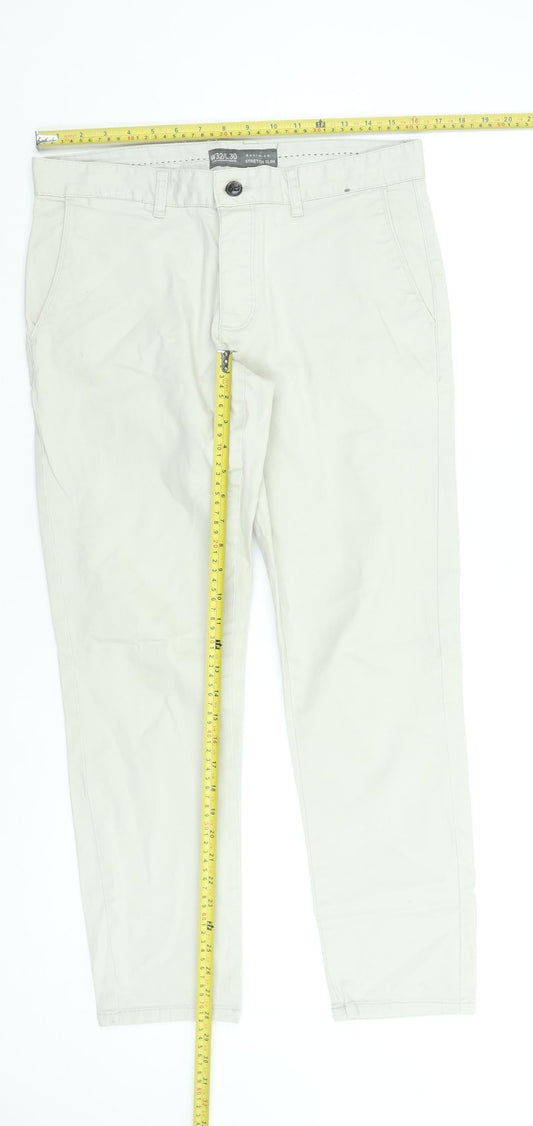 Denim Co Men Beige Slim Fit Chino Trousers W32 L30