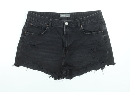 Primark Women's Black Size 16 Cut-Off Denim Shorts