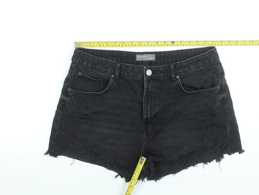 Primark Women's Black Size 16 Cut-Off Denim Shorts
