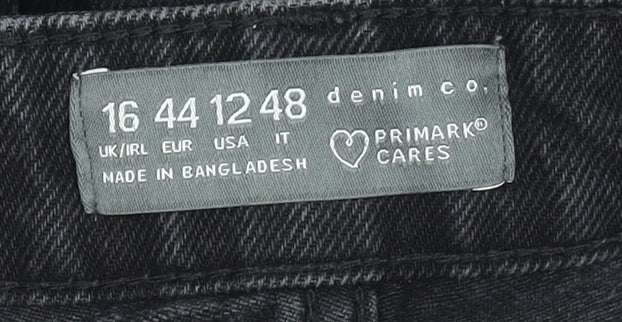 Primark Women's Black Size 16 Cut-Off Denim Shorts
