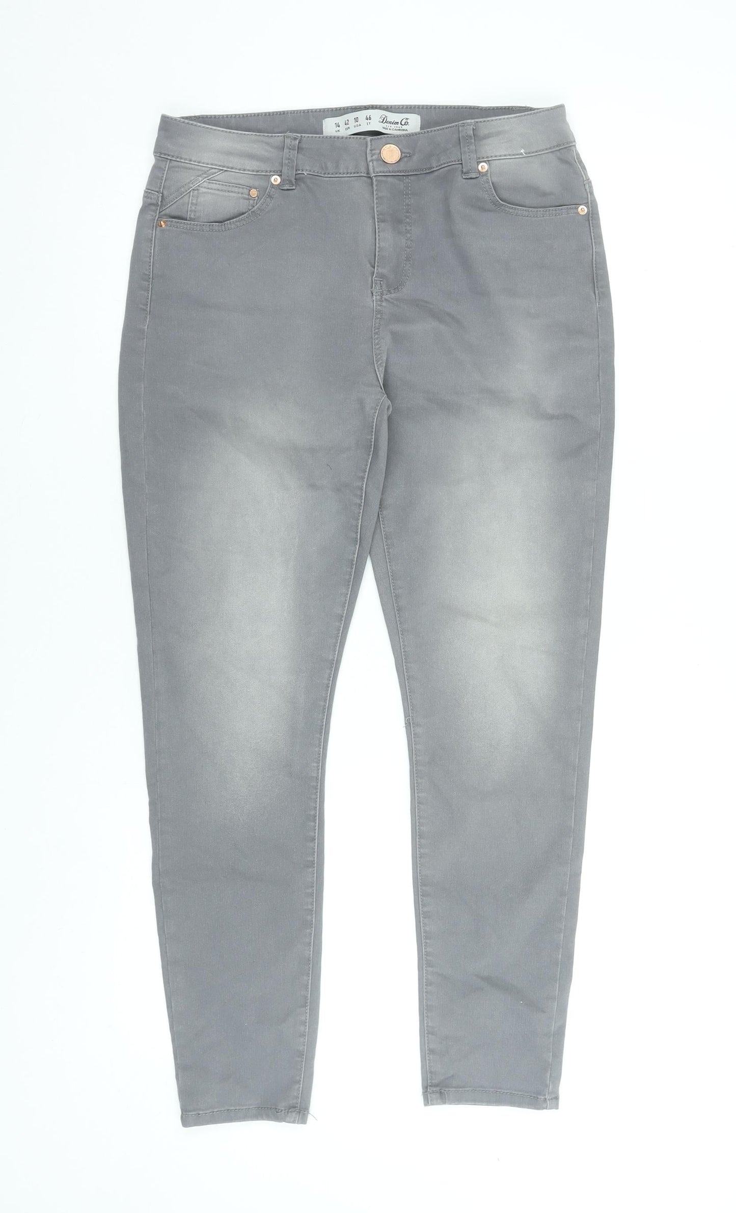 Denim Co Women Grey Size 14 Skinny Stretch Jeans