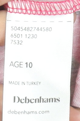 Girls UK Size 10 Years Debenhams Pink Cropped Blouse