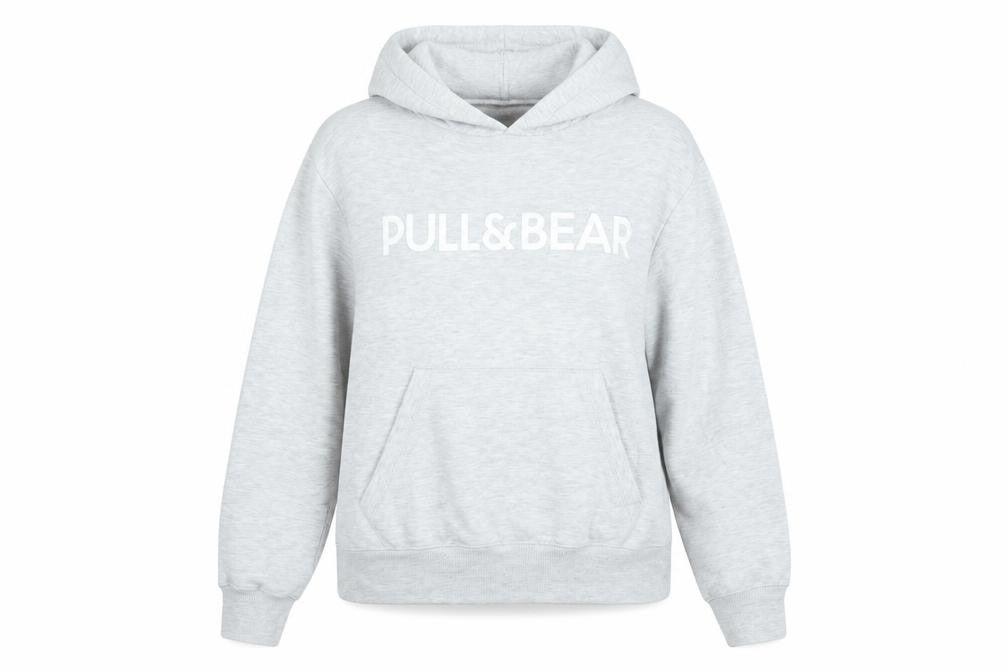 Womens UK Size S Pull & Bear Grey Pullover Hoodie
