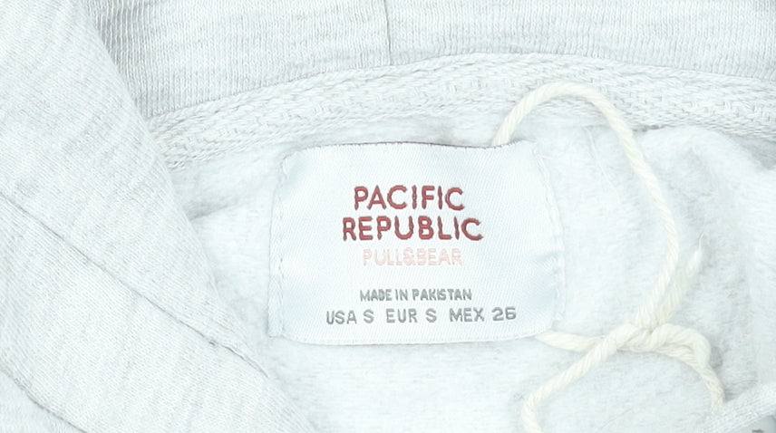 Womens UK Size S Pull & Bear Grey Pullover Hoodie