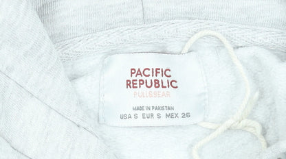 Womens UK Size S Pull & Bear Grey Pullover Hoodie