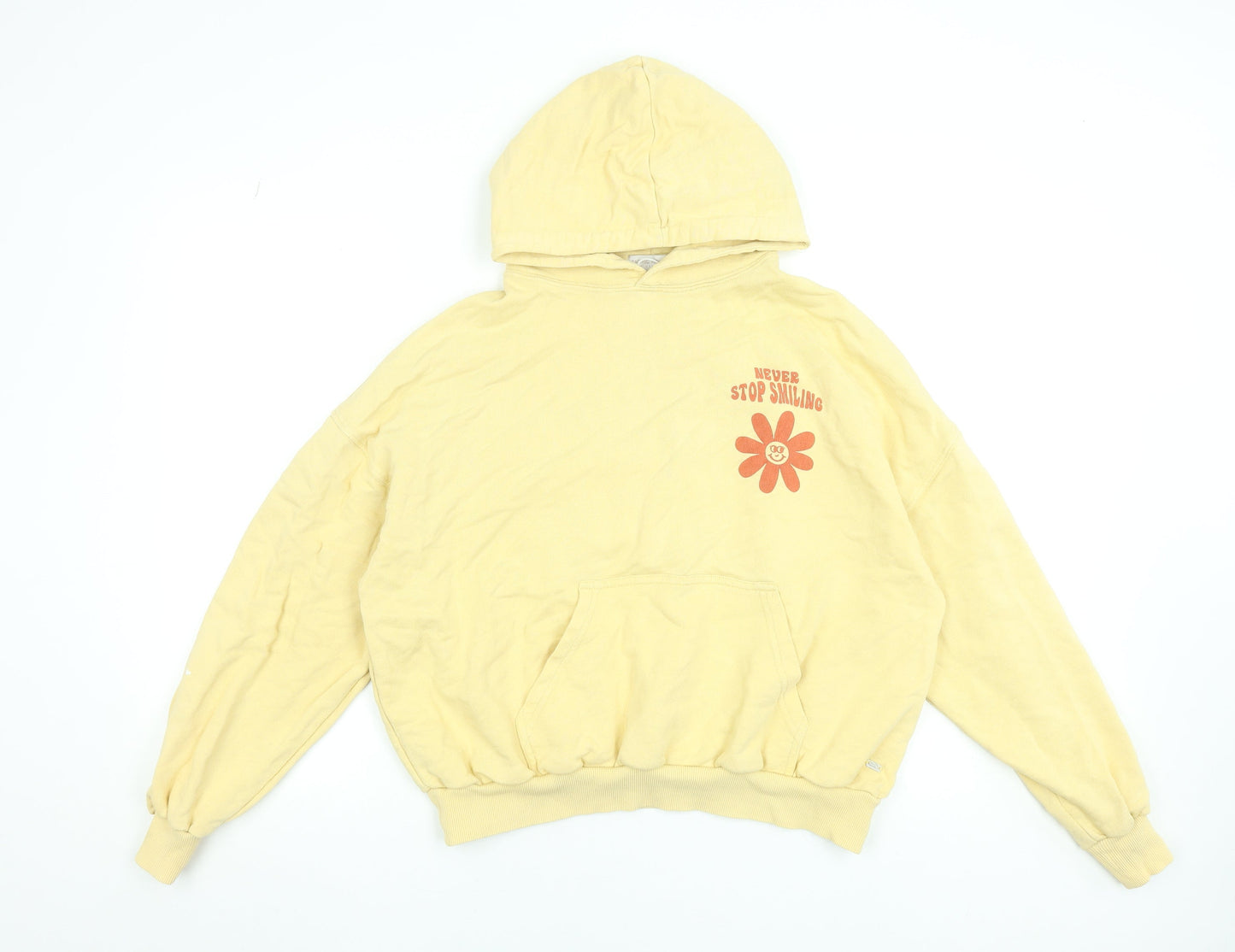 Teens UK Size S Pull & Bear Yellow Pullover Hoodie
