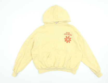 Teens UK Size S Pull & Bear Yellow Pullover Hoodie
