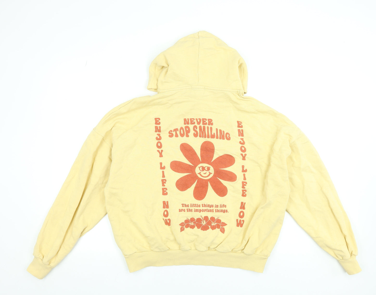 Teens UK Size S Pull & Bear Yellow Pullover Hoodie