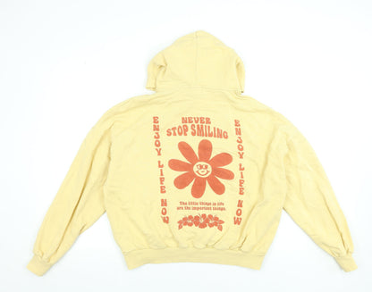 Teens UK Size S Pull & Bear Yellow Pullover Hoodie