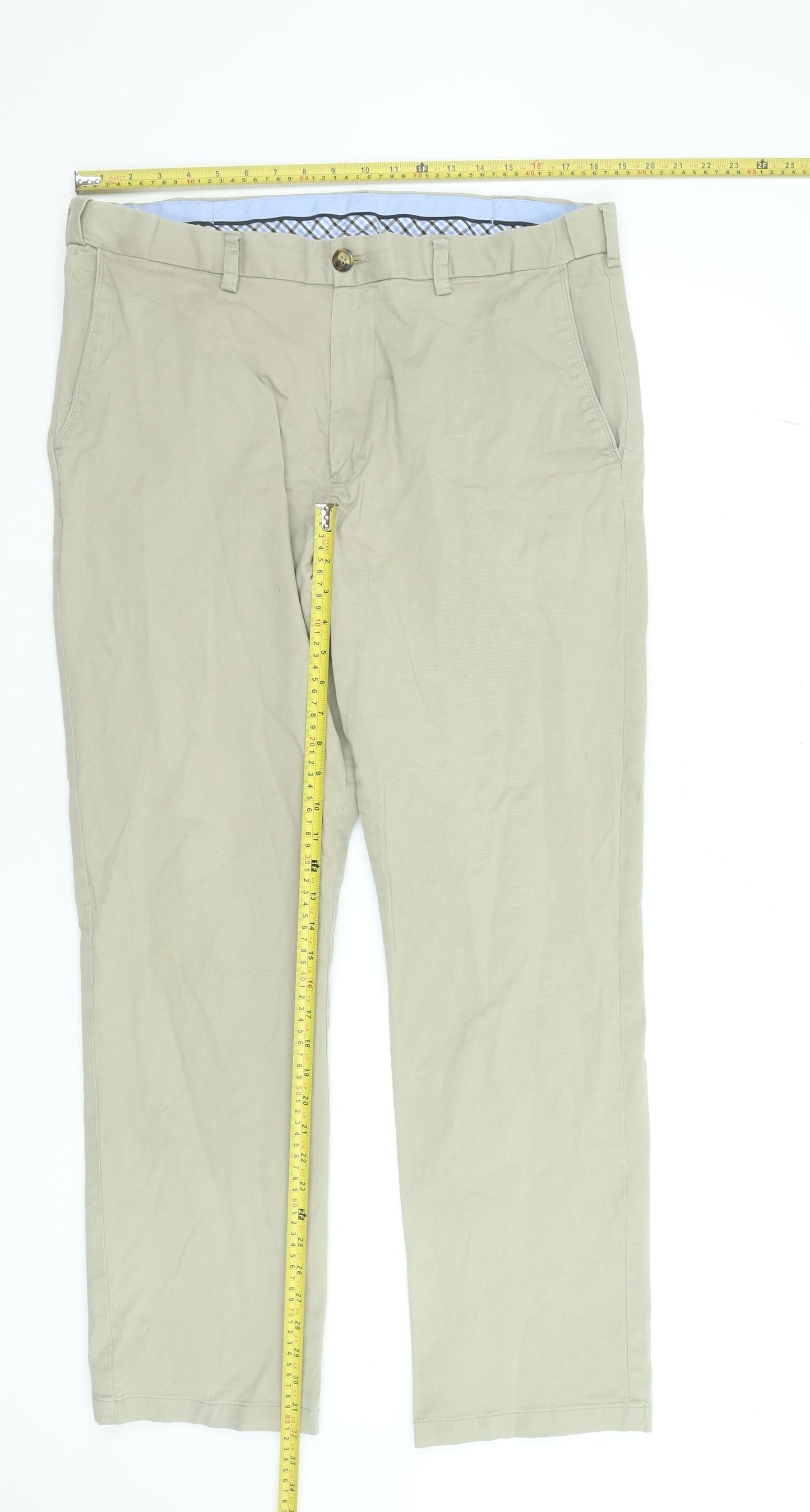 St. Bernard for Dunnes Stores Men's Beige Chino Trousers 38W 33L Cotton Blend
