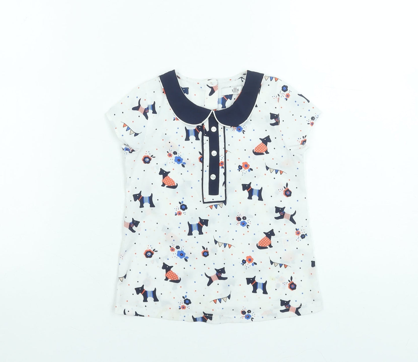 Girls UK Size 3-4 Years Marks and Spencer White Basic Blouse