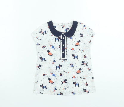 Girls UK Size 3-4 Years Marks and Spencer White Basic Blouse