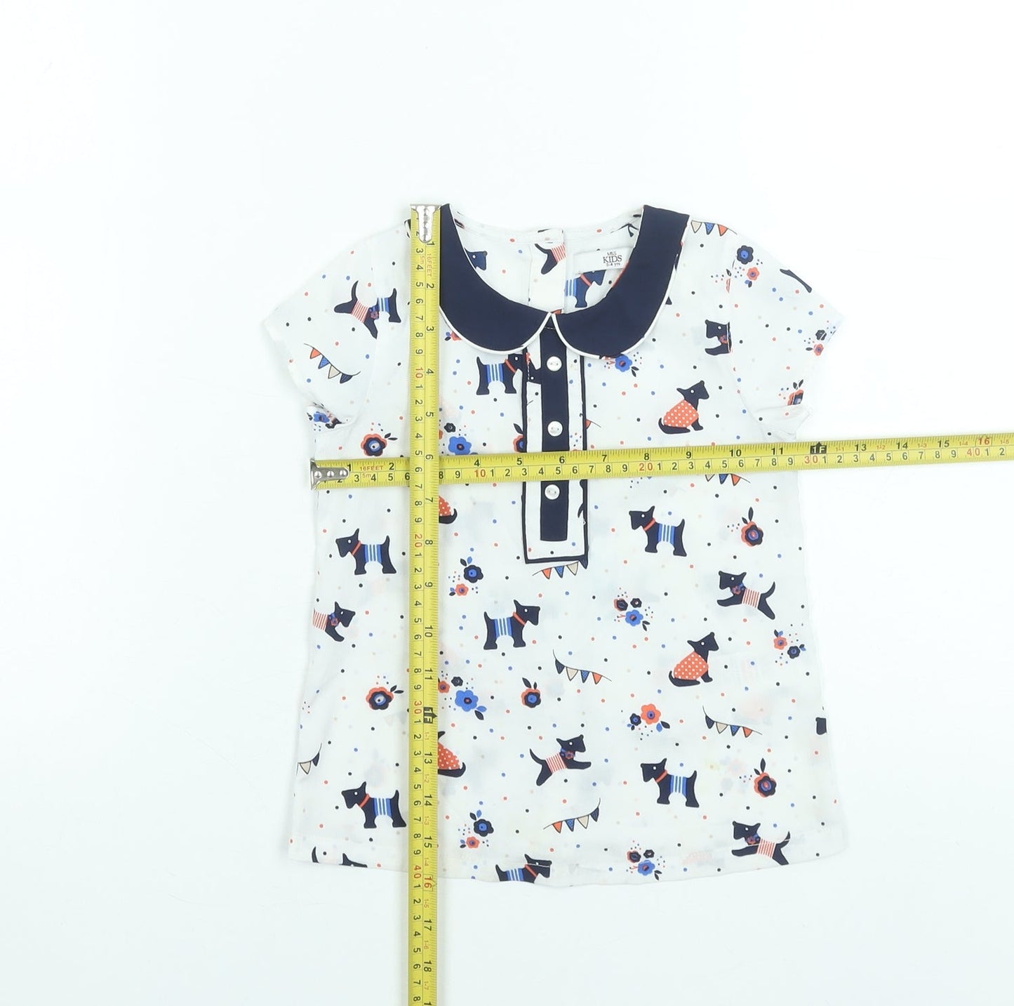 Girls UK Size 3-4 Years Marks and Spencer White Basic Blouse