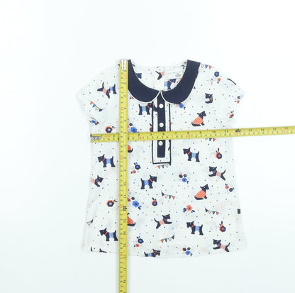 Girls UK Size 3-4 Years Marks and Spencer White Basic Blouse