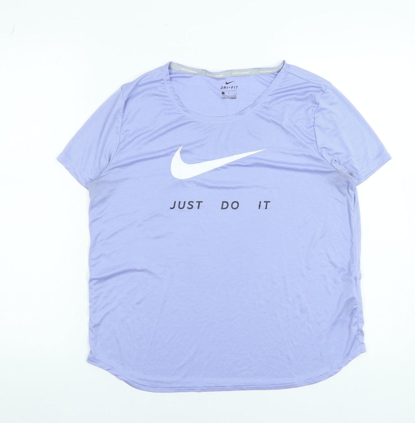 Nike Women Purple Dri-Fit Running T-Shirt L Lightweight