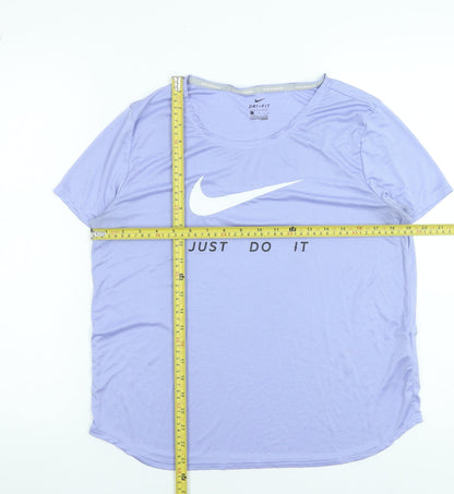 Nike Women Purple Dri-Fit Running T-Shirt L Lightweight