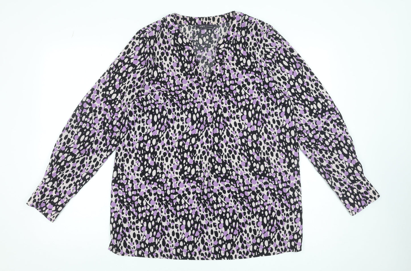 Womens UK Size 12 Marks and Spencer Multicoloured Basic Blouse