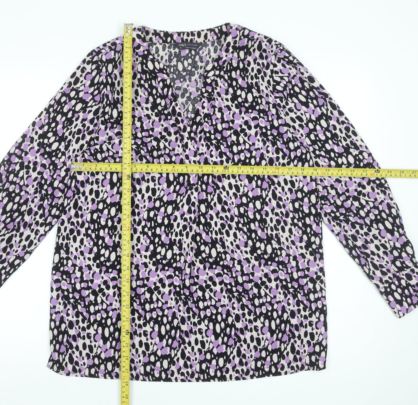 Womens UK Size 12 Marks and Spencer Multicoloured Basic Blouse
