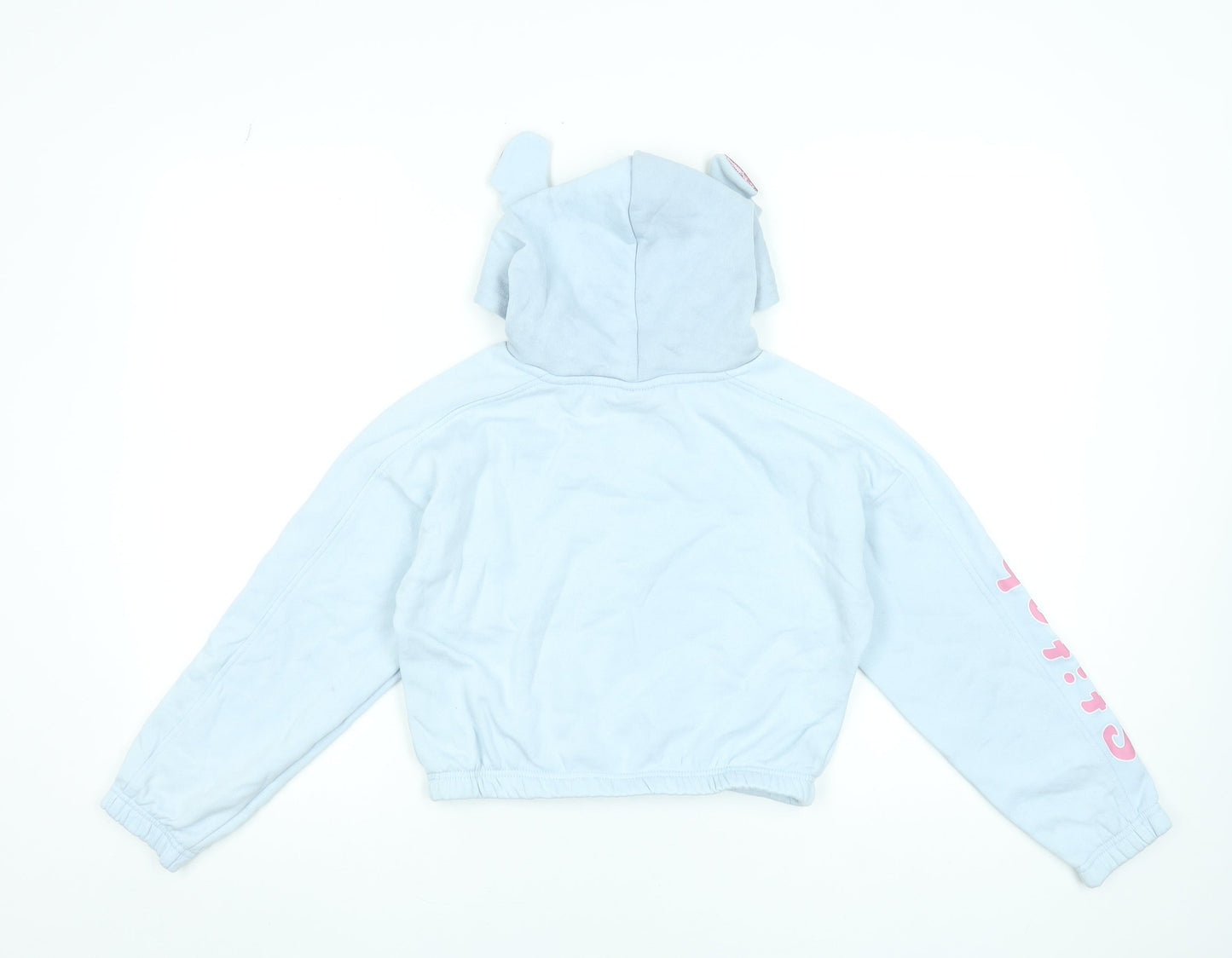 Disney Stitch Girls Light Blue Hoodie 9-10 Years Pullover Graphic Hooded