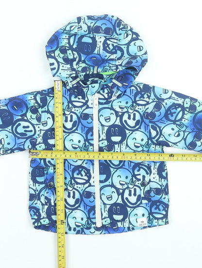 NEXT Unisex Baby Blue Cartoon Hooded Rain Jacket 6-9 Months Polyester