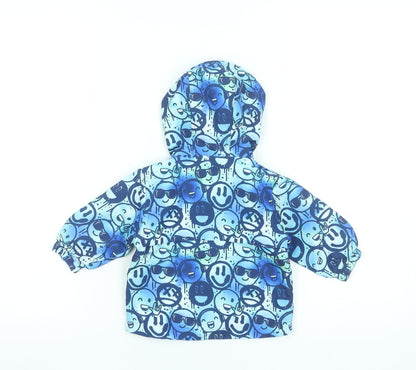 NEXT Unisex Baby Blue Cartoon Hooded Rain Jacket 6-9 Months Polyester