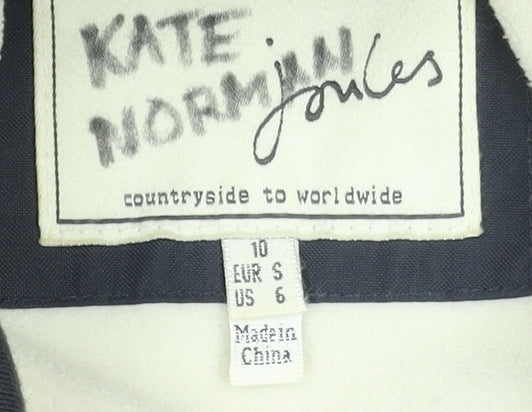 Joules Womens Navy Anorak Jacket Size 10 Hooded Waterproof Polyester