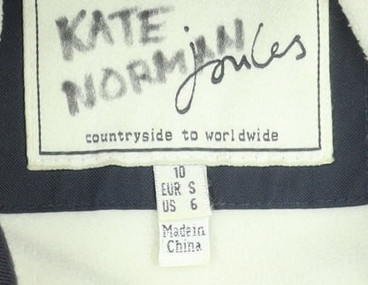 Joules Womens Navy Anorak Jacket Size 10 Hooded Waterproof Polyester