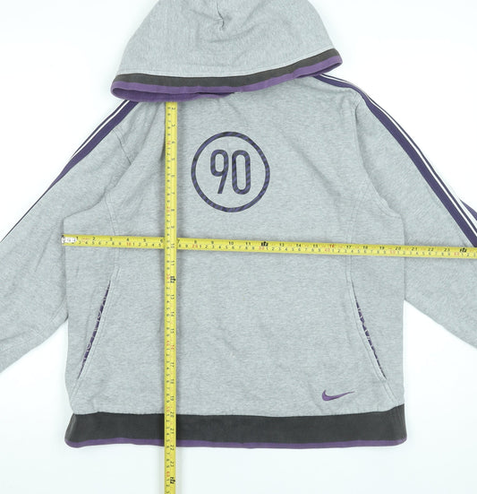 Nike Women’s Grey Hooded Pullover Sweatshirt M 80/20 Cotton Blend