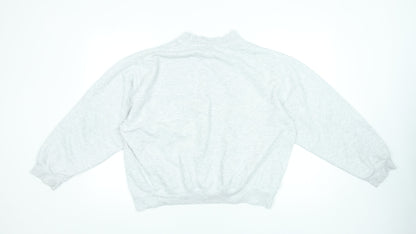 Reebok Essentials Women's Grey Pullover Sweatshirt M Casual Logo Crew Neck