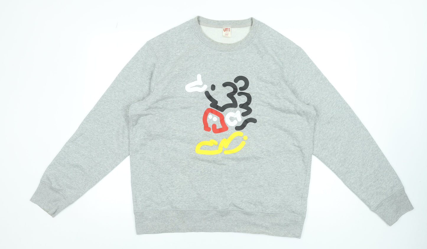 Womens UK Size L Uniqlo Grey Pullover Sweatshirt