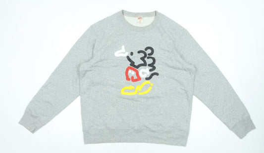 Womens UK Size L Uniqlo Grey Pullover Sweatshirt