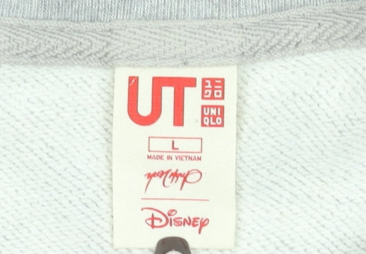 Womens UK Size L Uniqlo Grey Pullover Sweatshirt