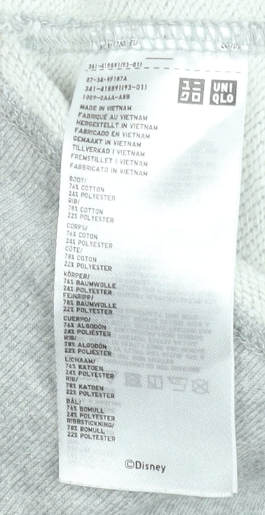 Womens UK Size L Uniqlo Grey Pullover Sweatshirt