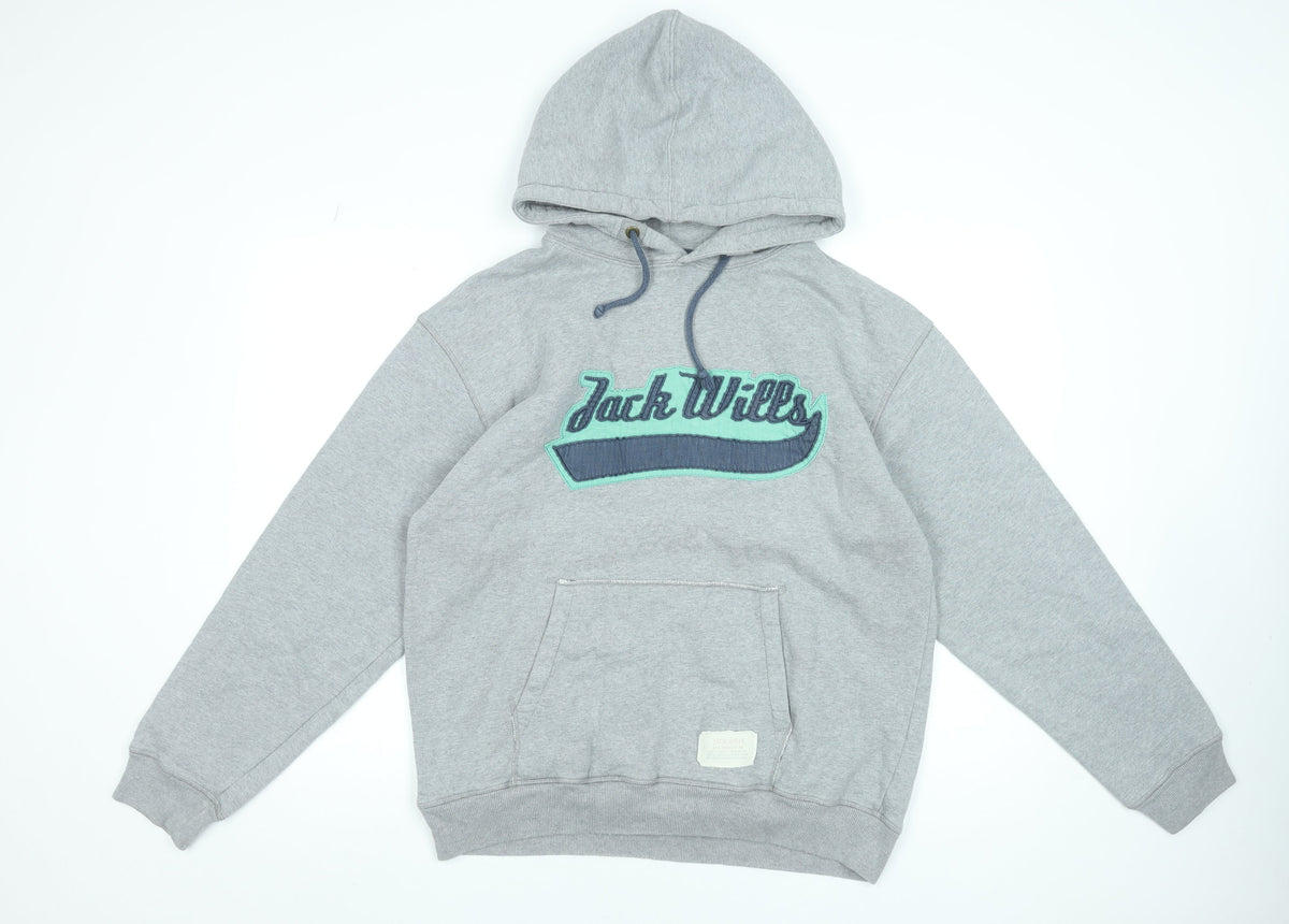 Mens UK Size M Jack Wills Grey Pullover Hoodie