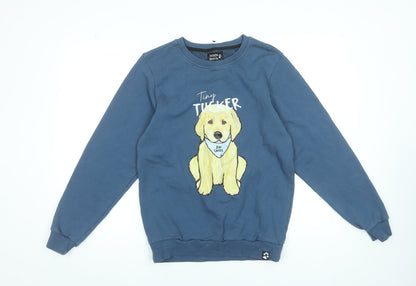 Womens UK Size S Tucker Budzyn Blue Pullover Sweatshirt