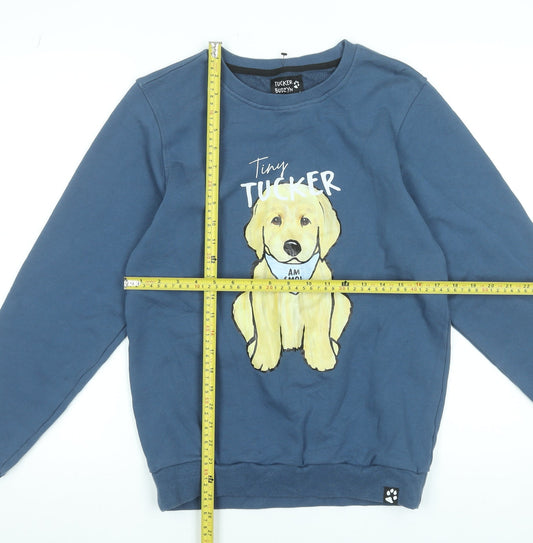 Womens UK Size S Tucker Budzyn Blue Pullover Sweatshirt