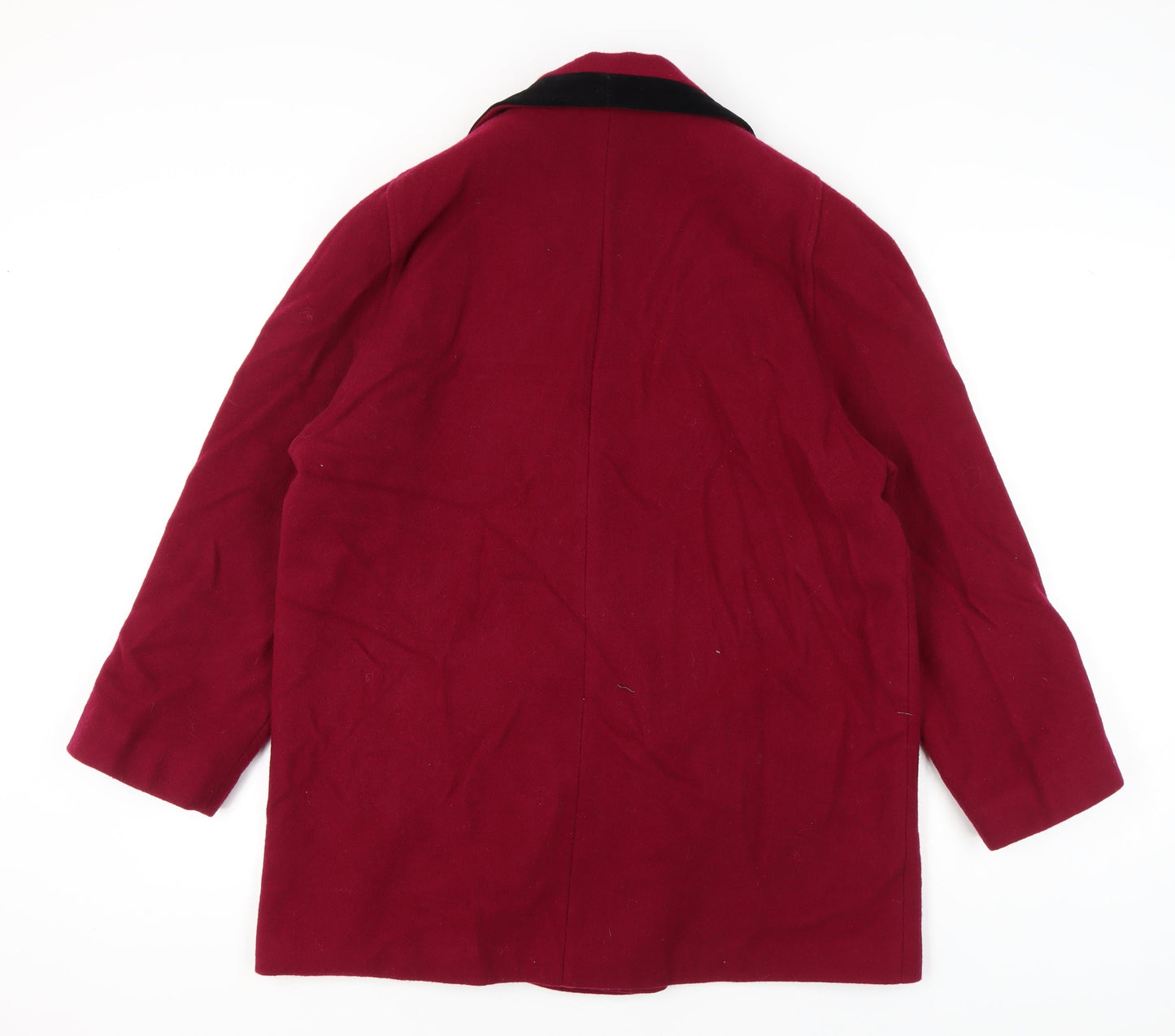 Womens UK Size 16 Vintage Red Pea Coat