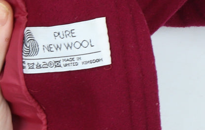 Womens UK Size 16 Vintage Red Pea Coat