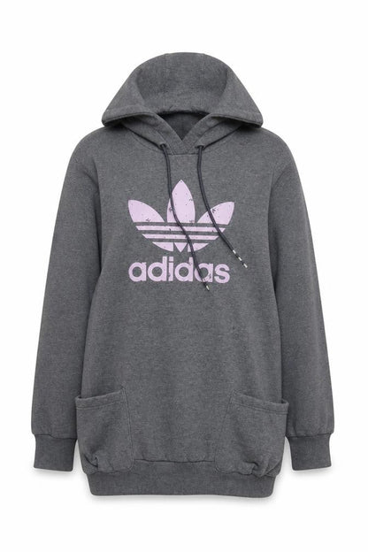 Womens UK Size 10 adidas Grey Pullover Hoodie