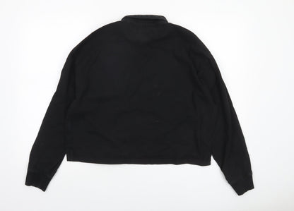 Womens UK Size L Tommy Jeans Black Henley Sweatshirt